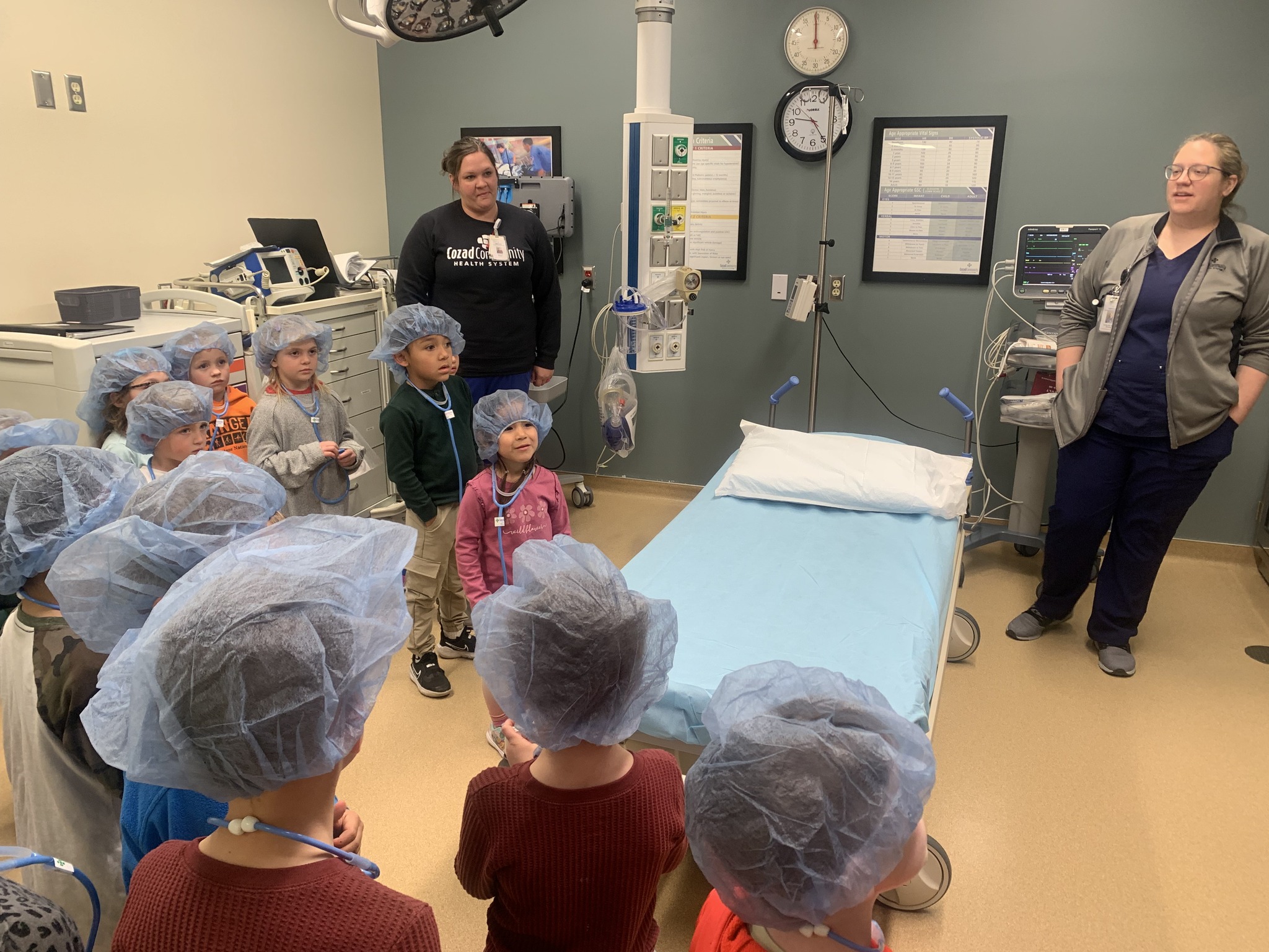 young students in the emergency department for a tour